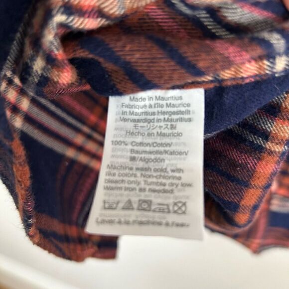 J. CREW Plaid Flannel Shirt Blue Orange Size XXL GUC N438 - Picture 5 of 5